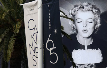 Minh tinh Marilyn Monroe xuất hiện trên các tấm poster quảng cáo LHP Cannes.
